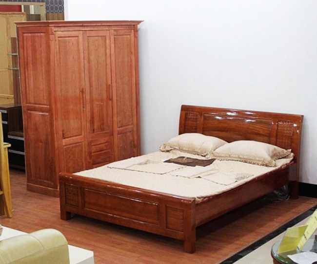 Bộ giường tủ phòng ngủ 2 món gỗ xoan đào